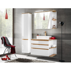 modernaus dizaino vonios baldų komplektas, baltos spalvos, futuristinis