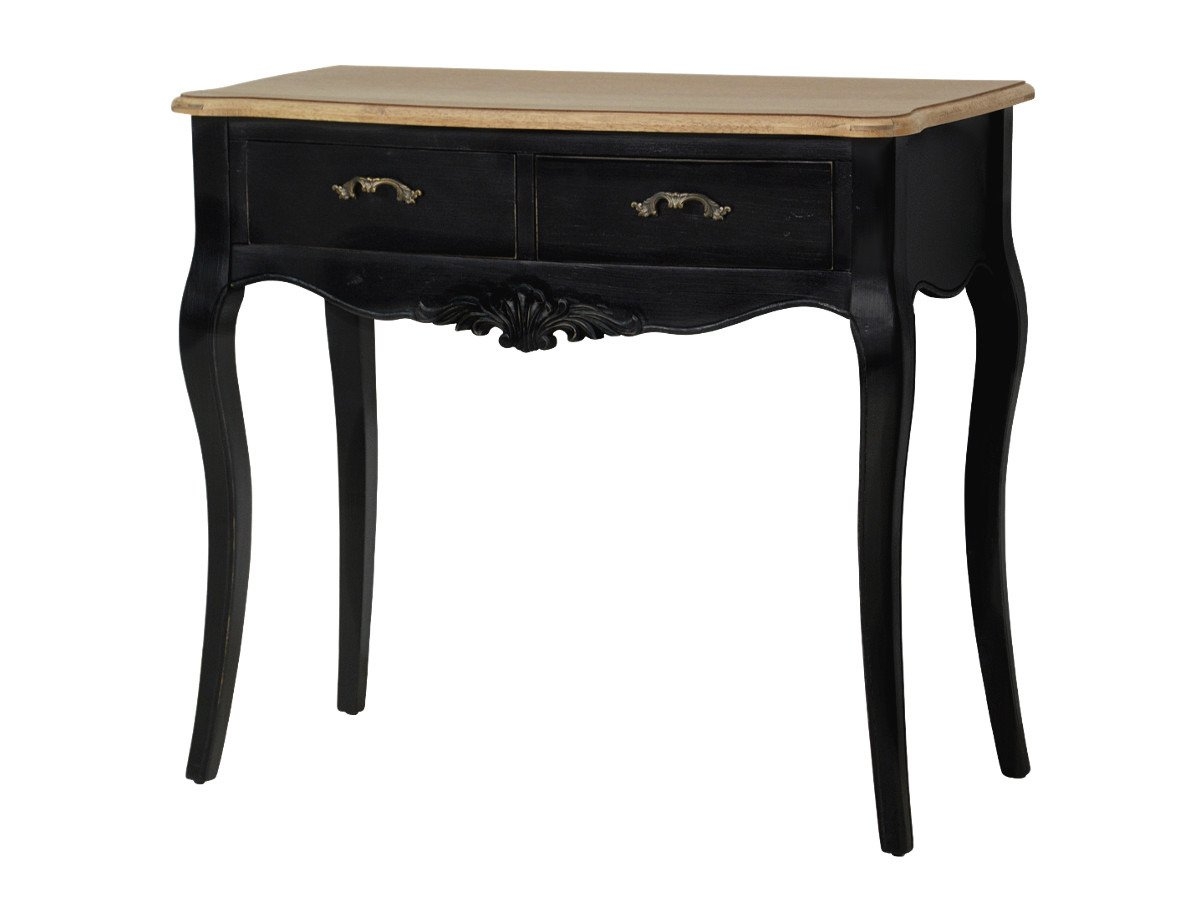 Provanso stiliaus kosmetinis staliukas, juodos spalvos, sendinto dizaino