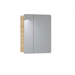 Modernus pakabinamas veidrodis-spintelė, su "softclose" tylaus uždarymo sistema, ąžuolo imitacijos