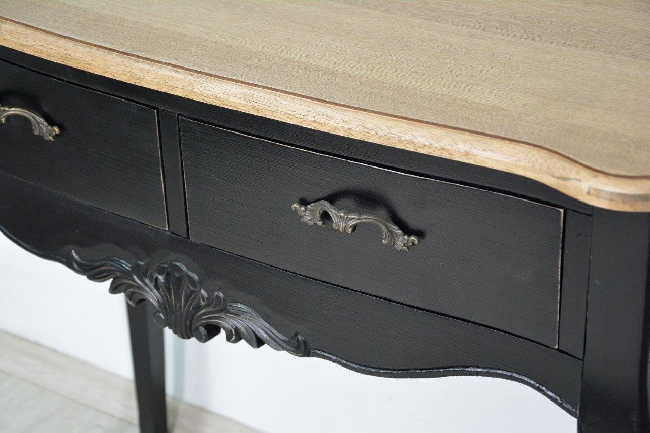 senovinio dizaino kosmetinis stalas, medinis, juodas