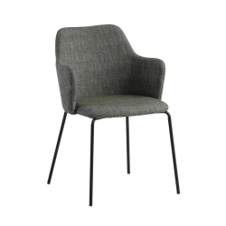 Šiuolaikiška dizaino kėdė, elegantiško stiliaus, audiniu aptraukta