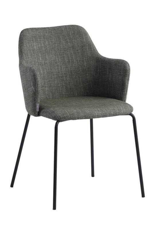 Šiuolaikiška dizaino kėdė, elegantiško stiliaus, audiniu aptraukta