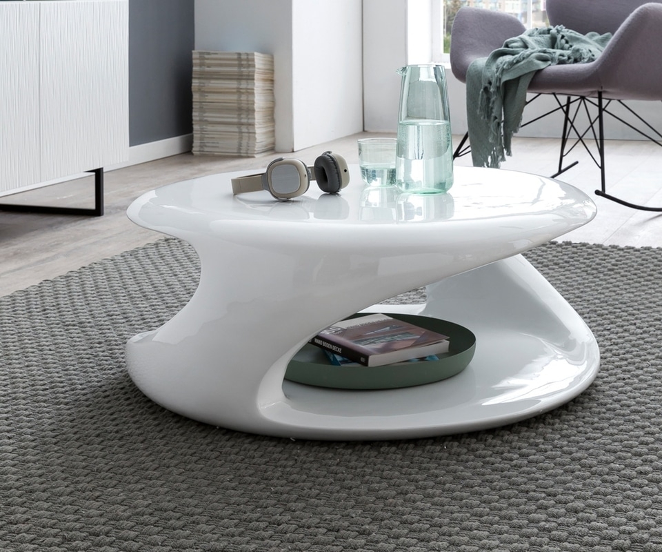 prabangaus stiliaus žurnalinis staliukas, Baltas, blizgus 