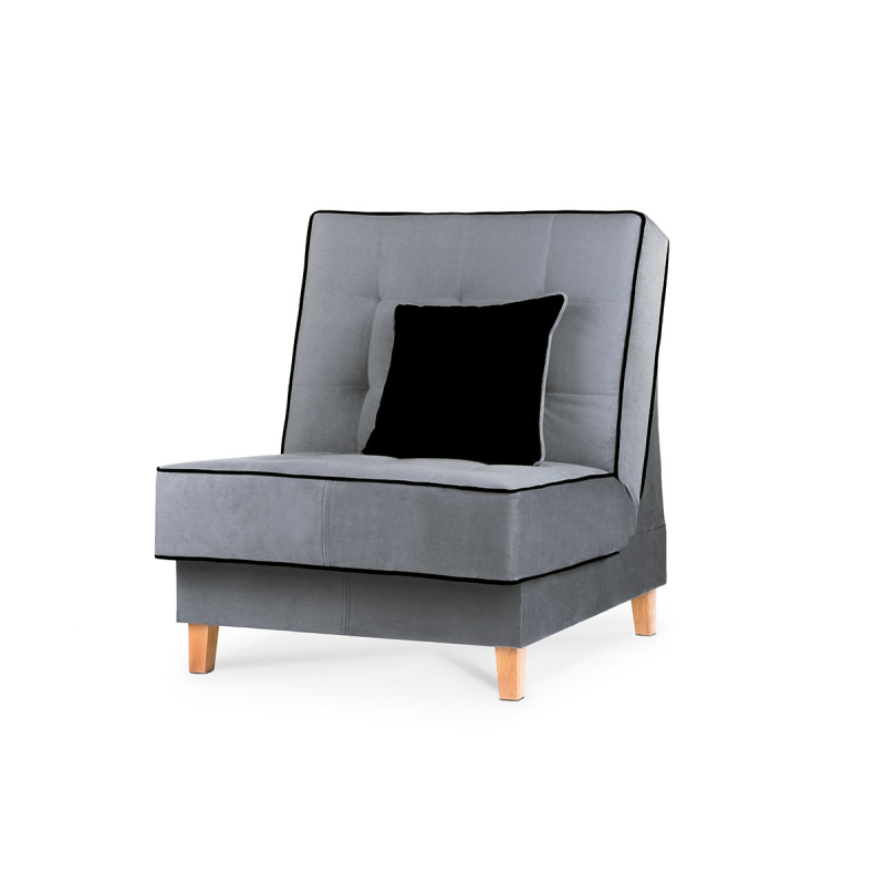 Fotelis DOZ, pilkas/juodas, 80x93x85 cm