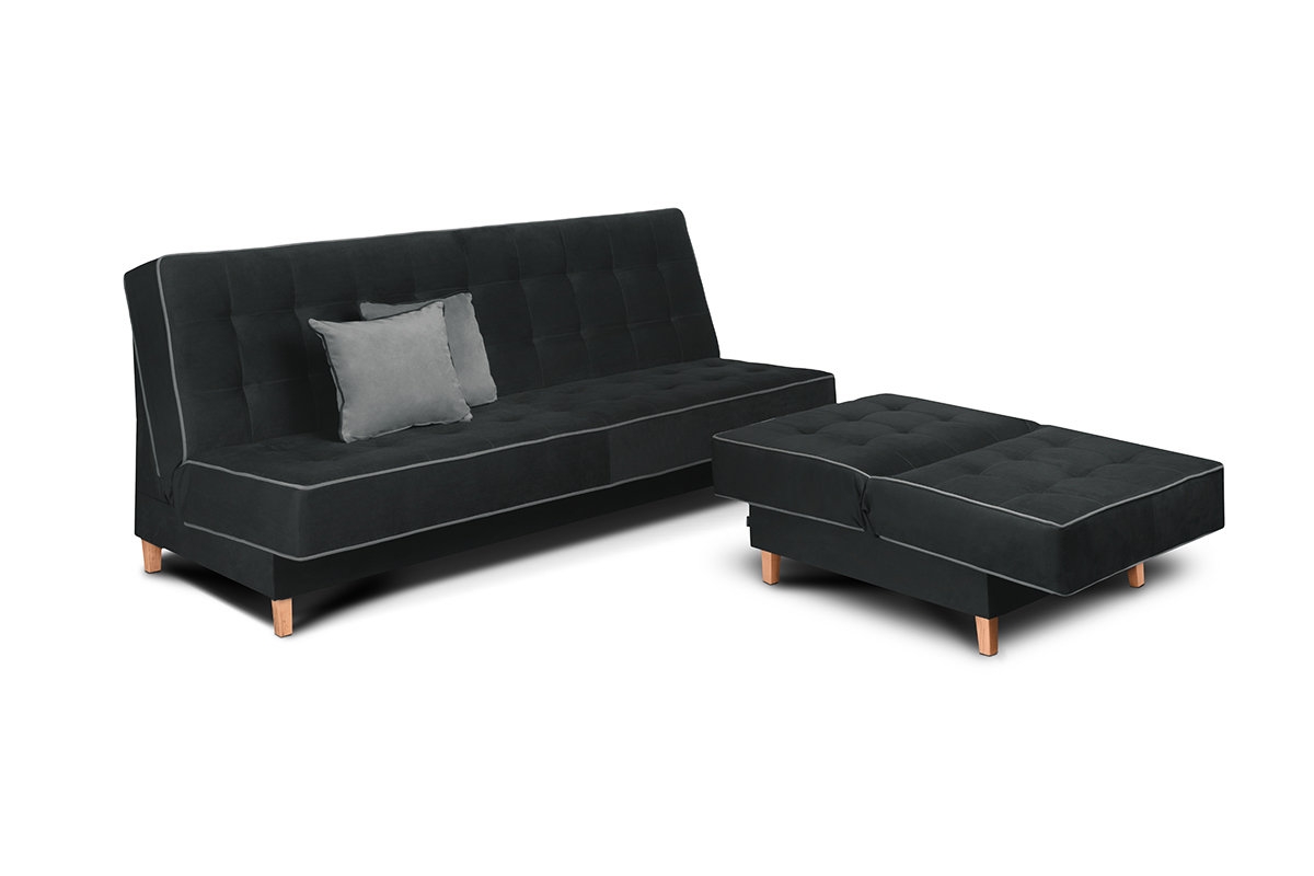 Sofa DOZ, juoda/pilka, 198x93x85 cm