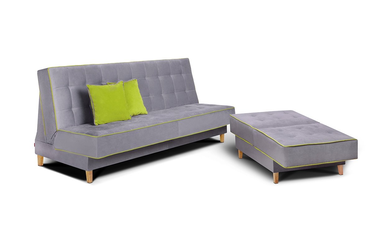 Sofa DOZ, pilka/žalia, 198x93x85 cm