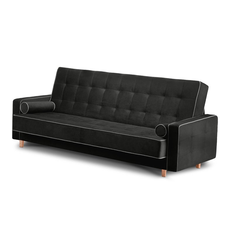 Sofa DOZ, juoda/pilka, 223x93x85 cm