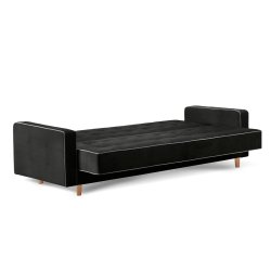 Sofa DOZ, juoda/pilka, 223x93x85 cm