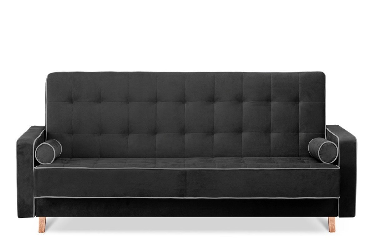 Sofa DOZ, juoda/pilka, 223x93x85 cm