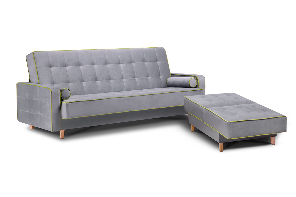Sofa DOZ, pilka/žalia, 223x93x85 cm