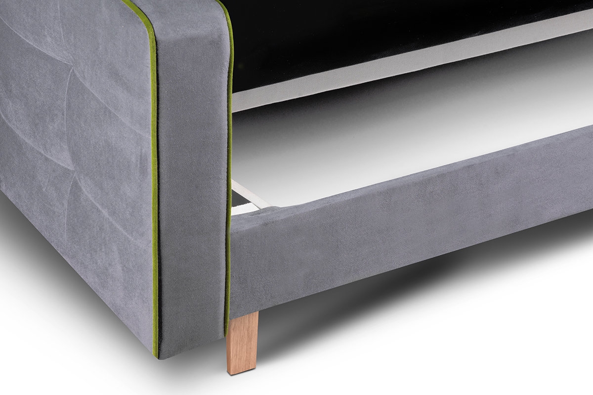 Sofa DOZ, pilka/žalia, 223x93x85 cm