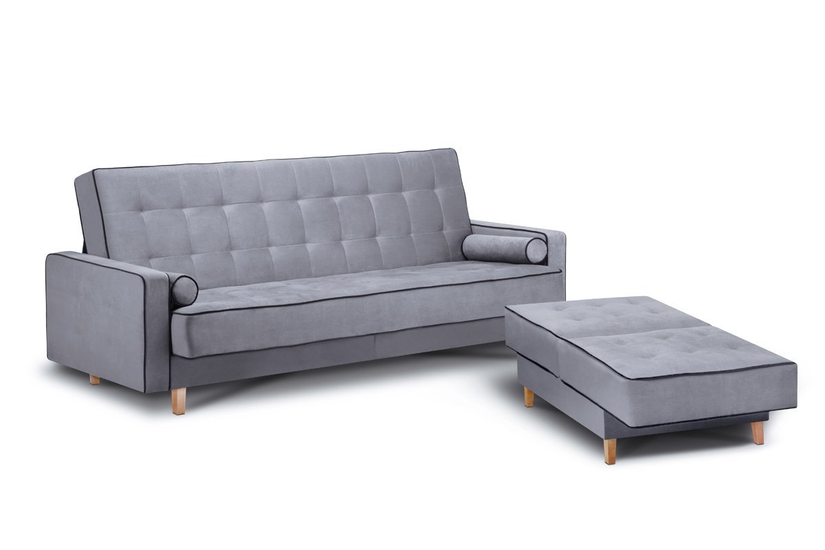 Sofa DOZ, pilka/juoda, 223x93x85 cm