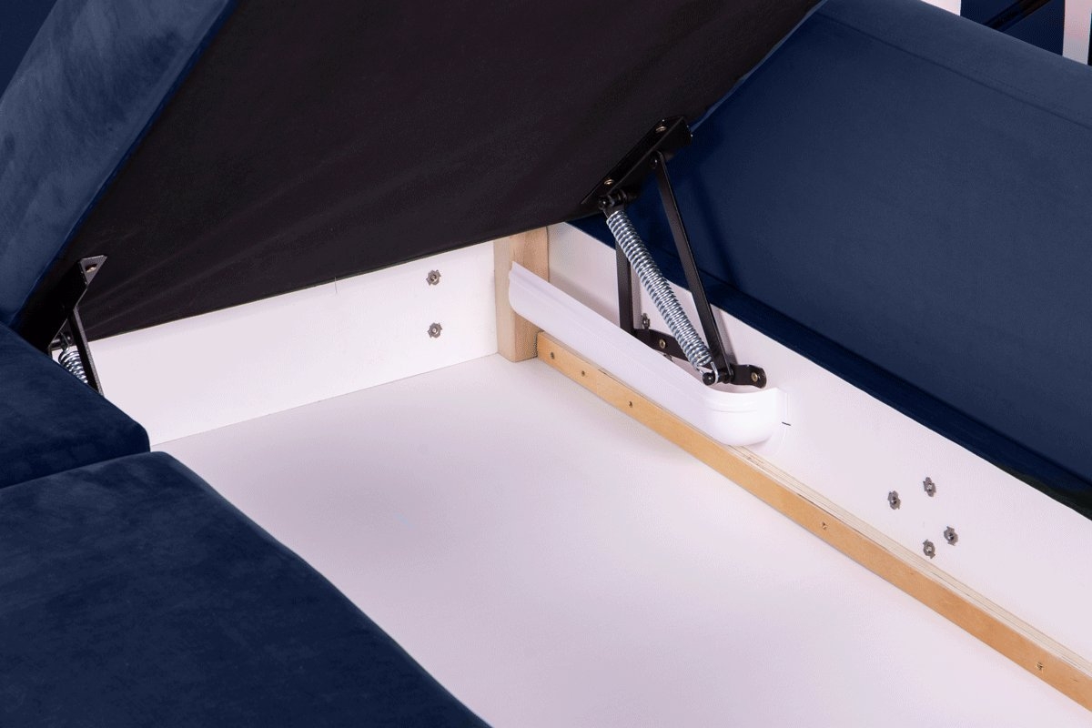 Minkštas kampas ERIS, mėlynas, kairinis/dešininis, 240x183x75 cm