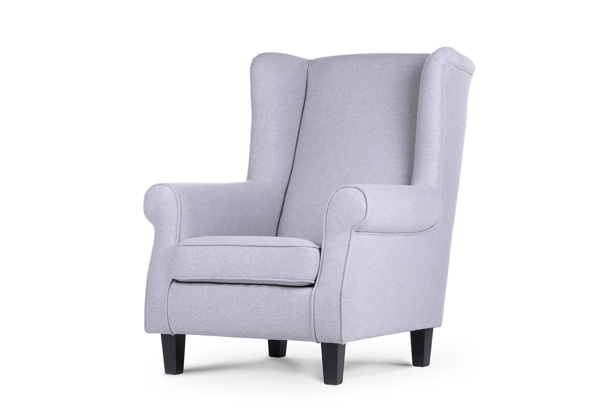 Fotelis MILE, šviesiai pilkas/juodas, 82x97x105 cm