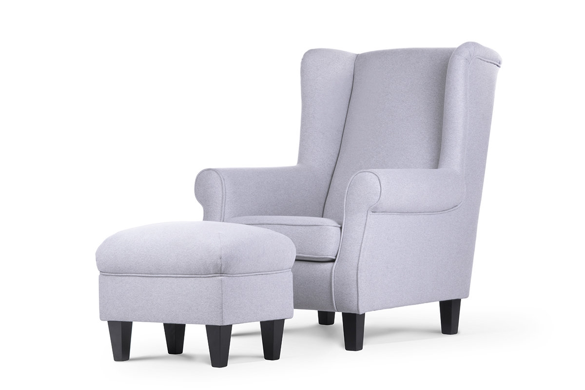 Fotelis MILE, šviesiai pilkas/juodas, 82x97x105 cm