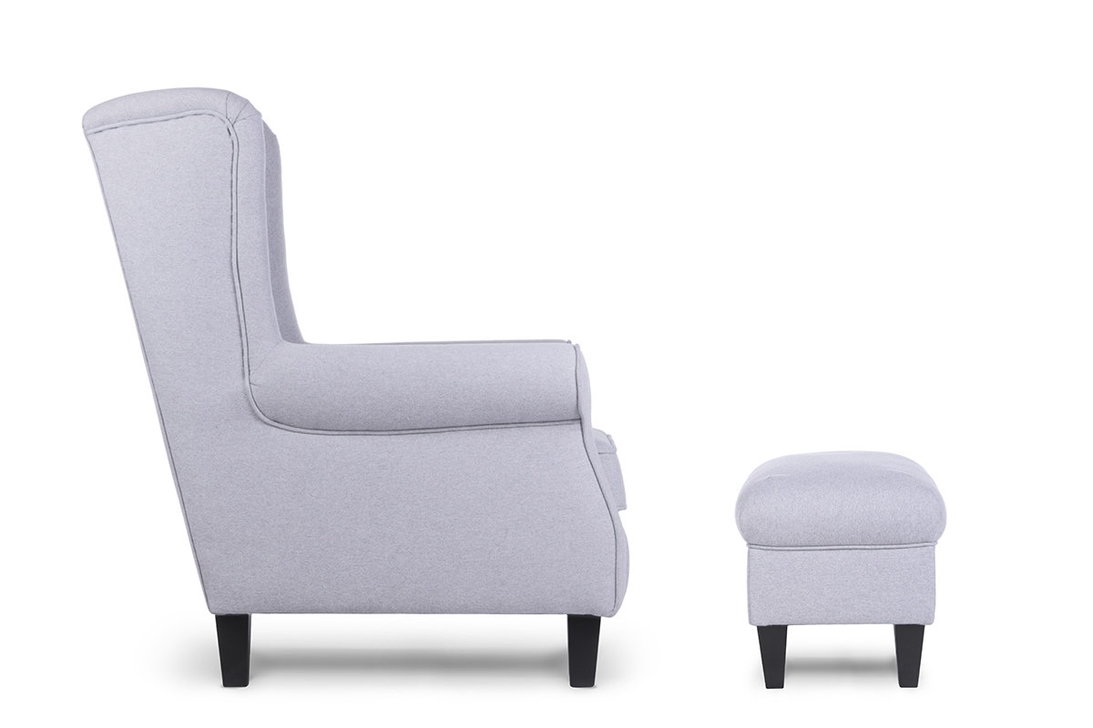 Fotelis MILE, šviesiai pilkas/juodas, 82x97x105 cm