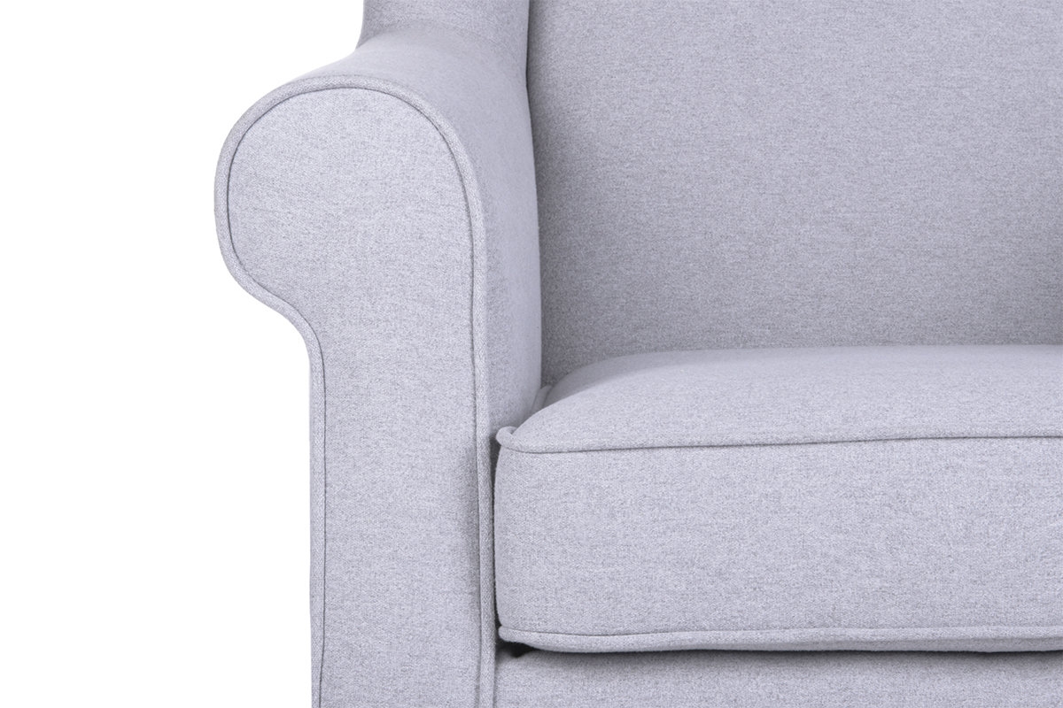 Fotelis MILE, šviesiai pilkas/juodas, 82x97x105 cm