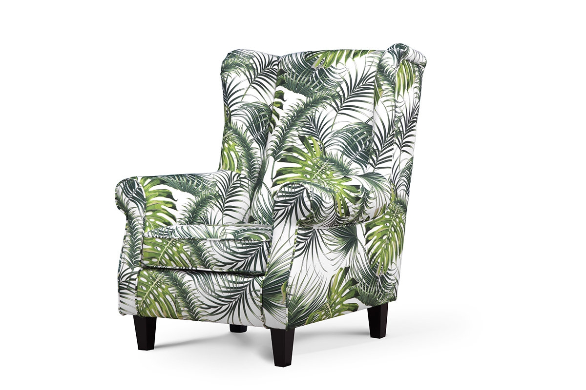 Fotelis MILE, baltas-žalias/juodas, 82x97x105 cm