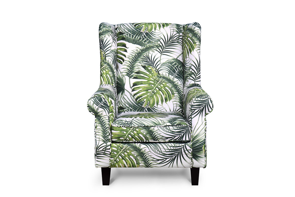 Fotelis MILE, baltas-žalias/juodas, 82x97x105 cm