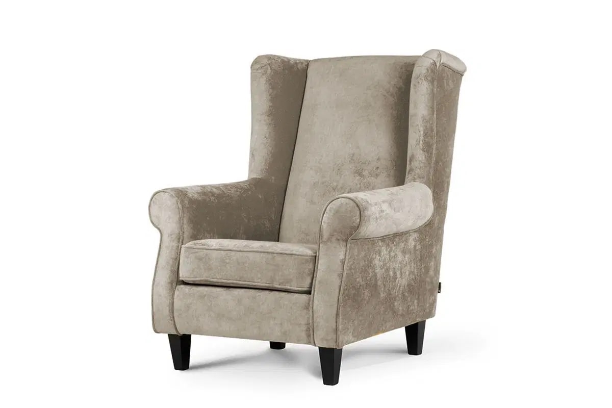 Fotelis MILE, smėlio/juodas, 82x97x105 cm