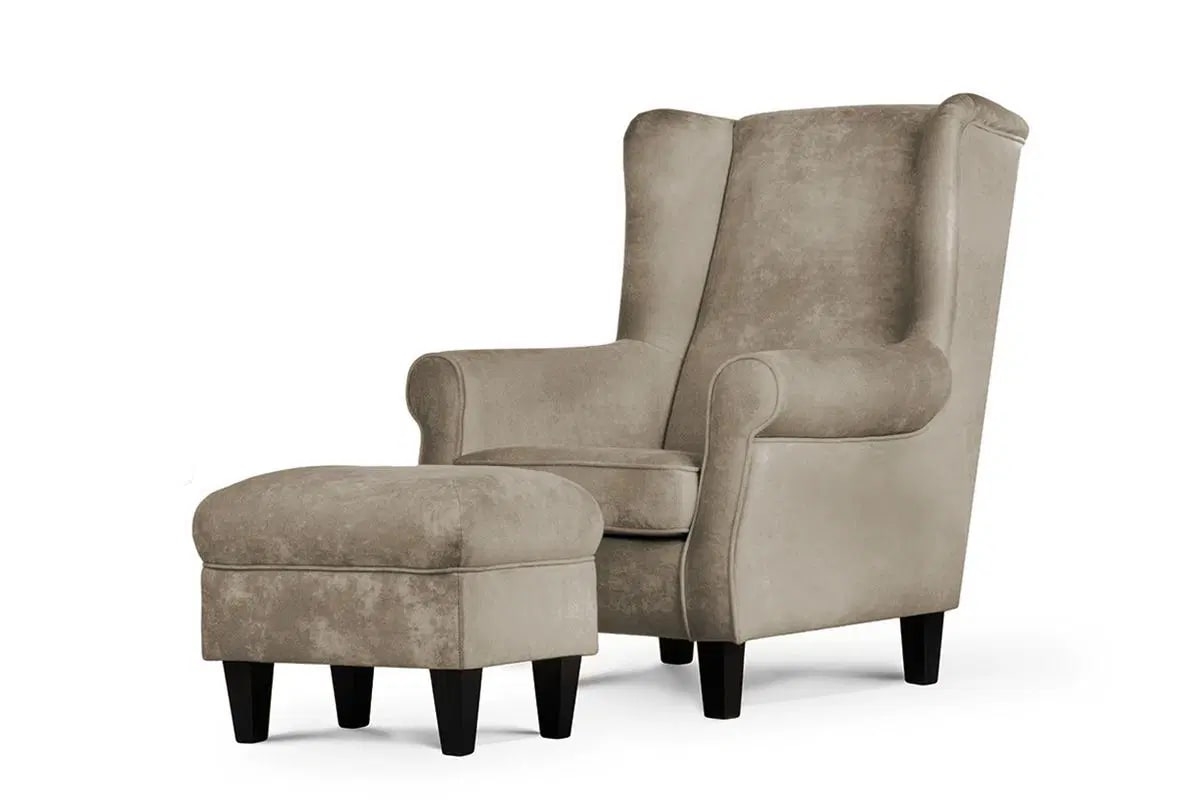 Fotelis MILE, smėlio/juodas, 82x97x105 cm