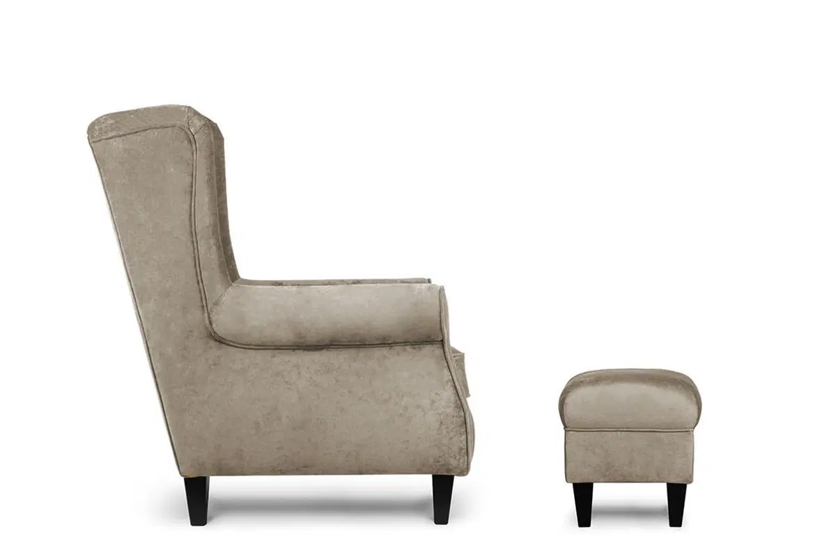 Fotelis MILE, smėlio/juodas, 82x97x105 cm