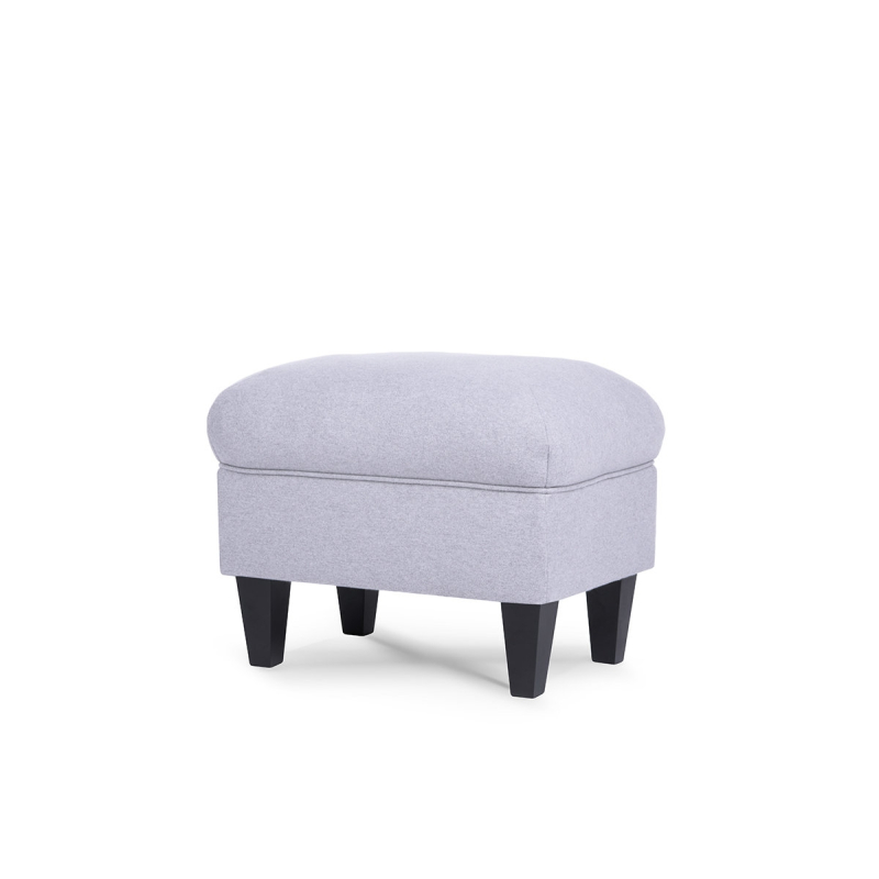 Pufas MILE, šviesiai pilkas/juodas, 51x36x42 cm