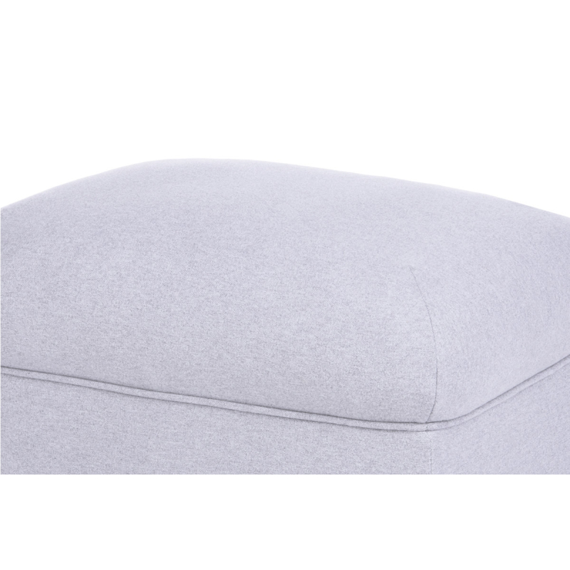 Pufas MILE, šviesiai pilkas/juodas, 51x36x42 cm