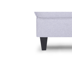 Pufas MILE, šviesiai pilkas/juodas, 51x36x42 cm