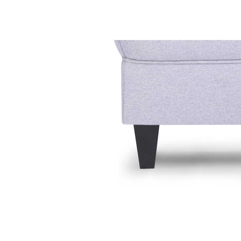 Pufas MILE, šviesiai pilkas/juodas, 51x36x42 cm