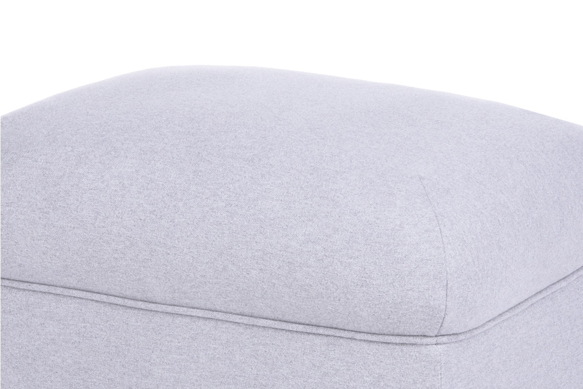 Pufas MILE, šviesiai pilkas/medžio, 51x36x42 cm