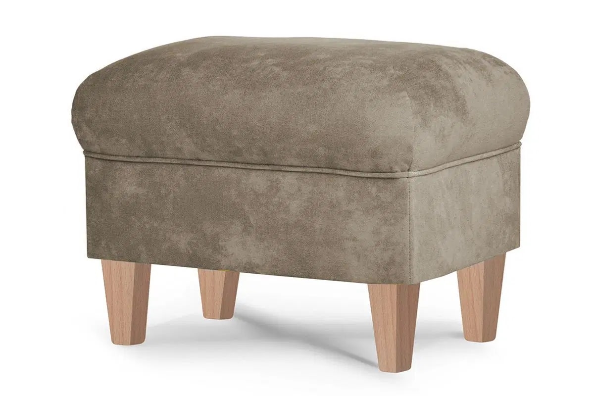 Pufas MILE, smėlio/medžio, 51x36x42 cm