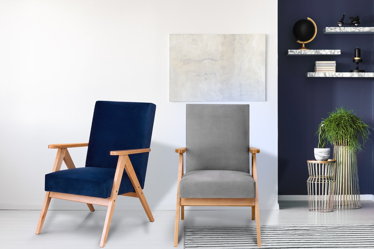 Fotelis NASE, mėlynas, 60x75x90 cm