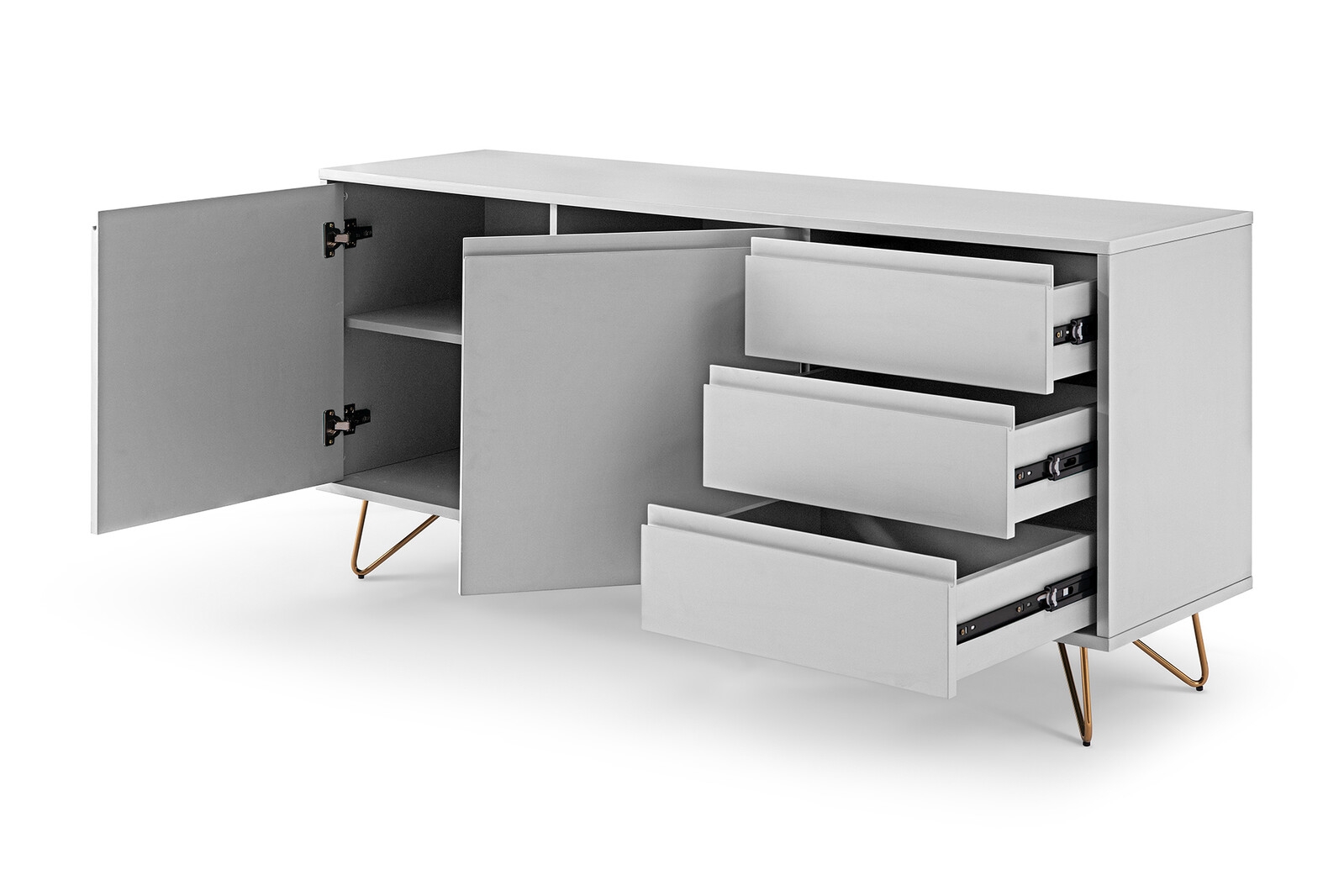 Modernaus dizaino komoda, skandinaviško stiliaus, plati