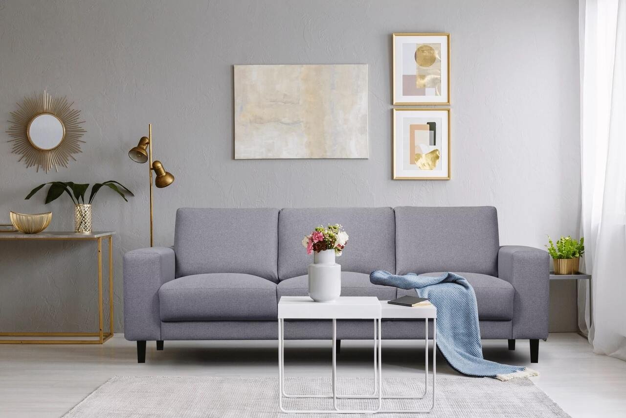 Sofa ALI, pilka, 240x87x85 cm