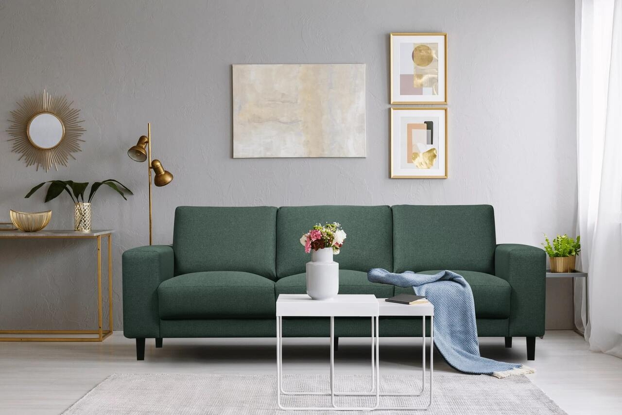 Sofa ALI, žalia, 240x87x85 cm
