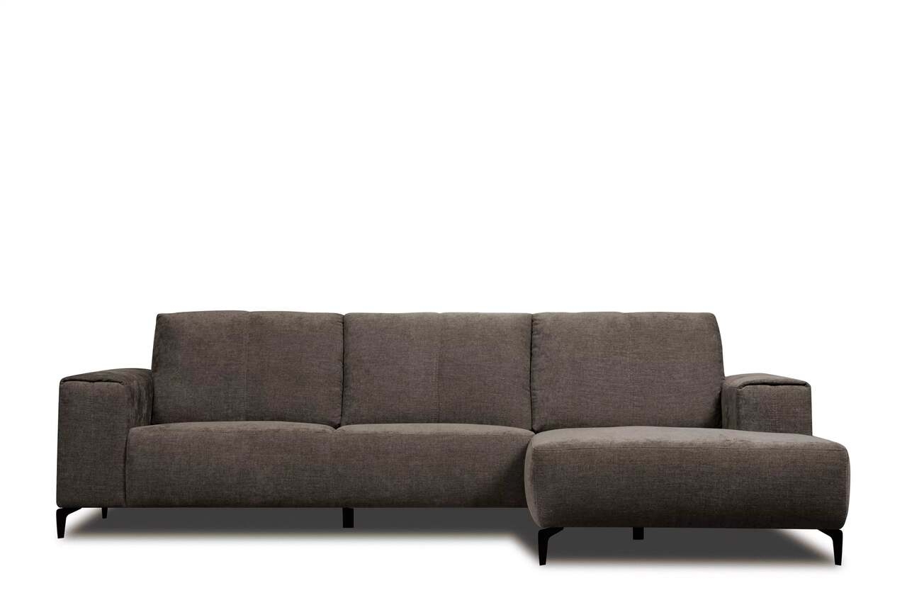Minkštas kampas CONTE, rudas, kairinis/dešininis, 288x170x85 cm