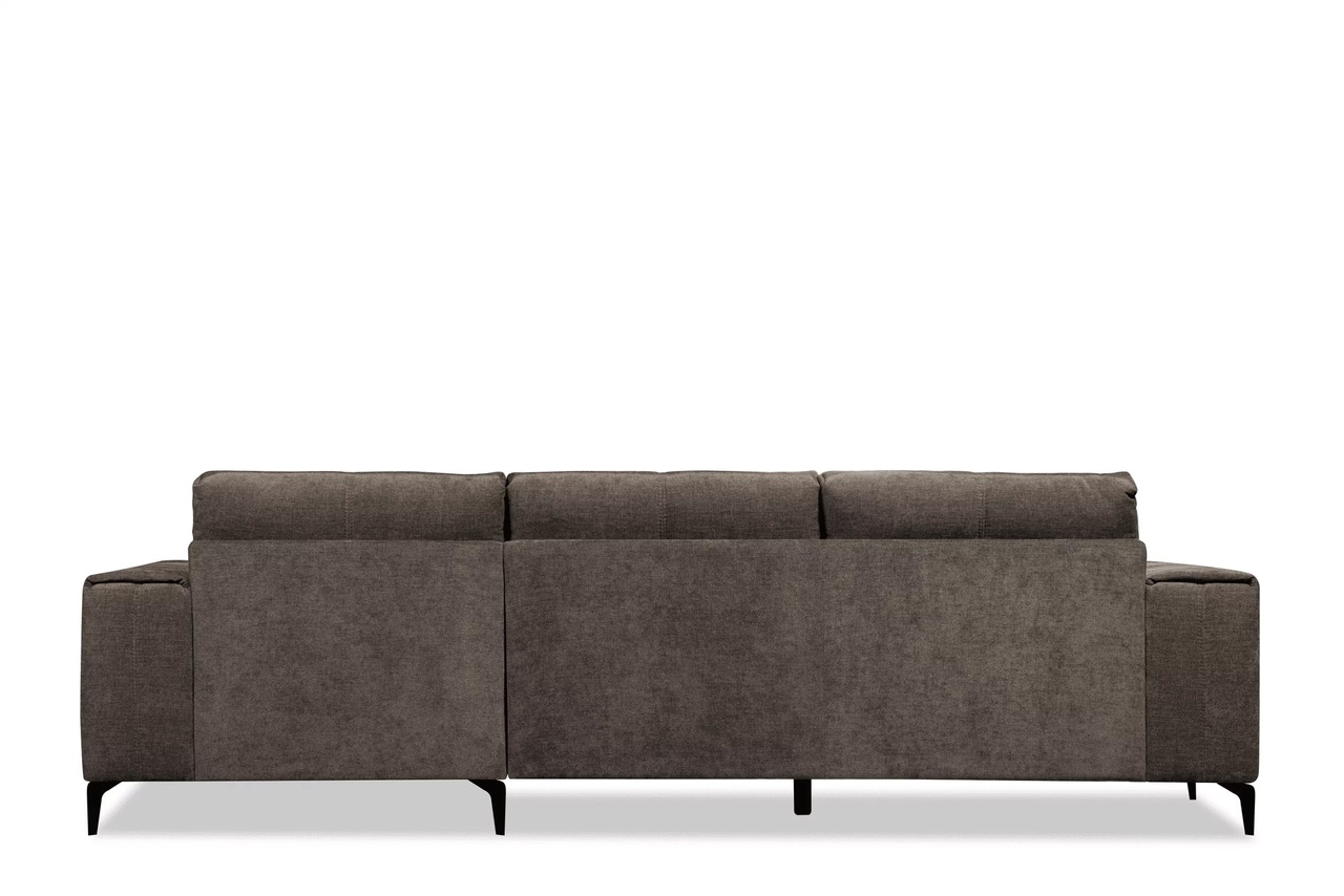 Minkštas kampas CONTE, rudas, kairinis/dešininis, 288x170x85 cm