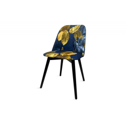 Kėdė BAKER, mėlyna/geltona, 48x44x86 cm