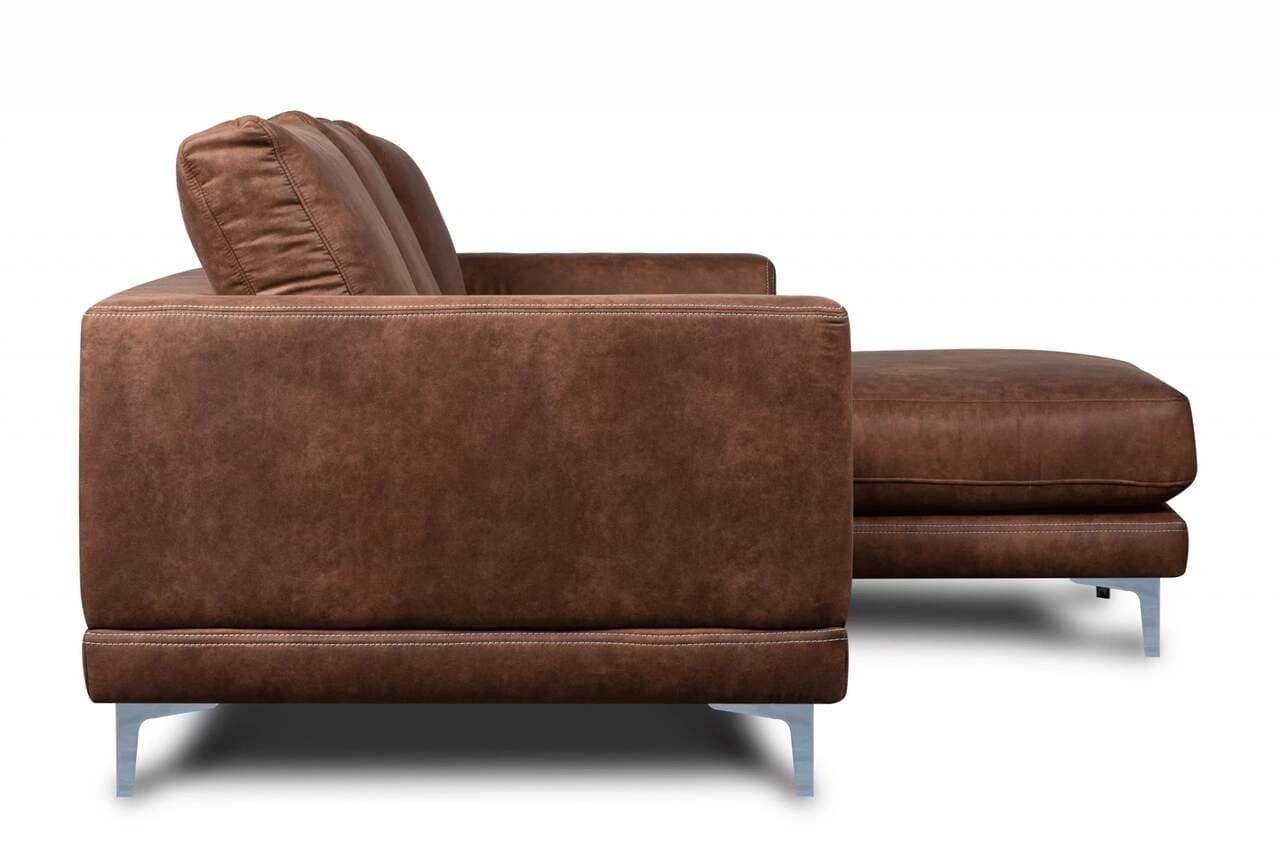 Minkštas kampas HOLO, rudas, kairinis/dešininis, 264x162x82 cm