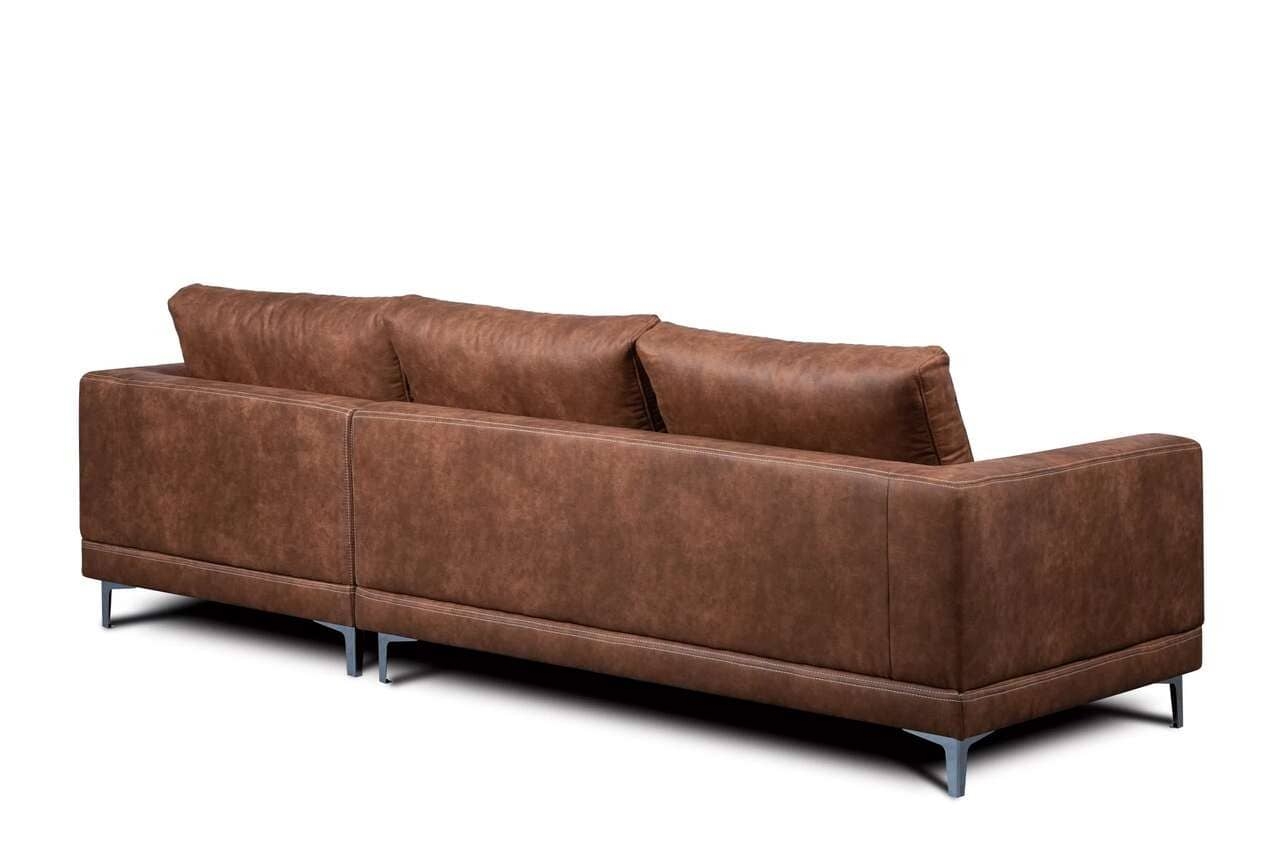 Minkštas kampas HOLO, rudas, kairinis/dešininis, 264x162x82 cm