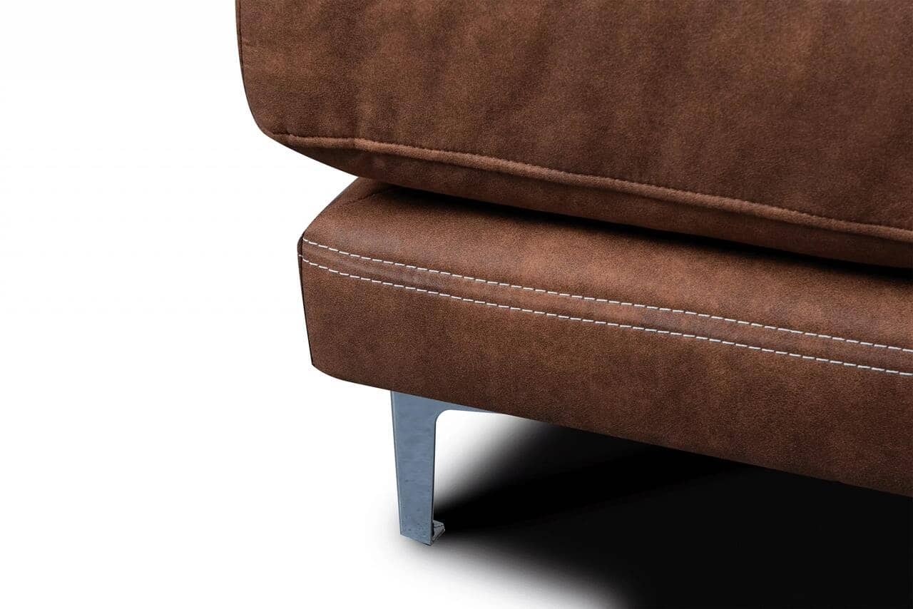 Minkštas kampas HOLO, rudas, kairinis/dešininis, 264x162x82 cm