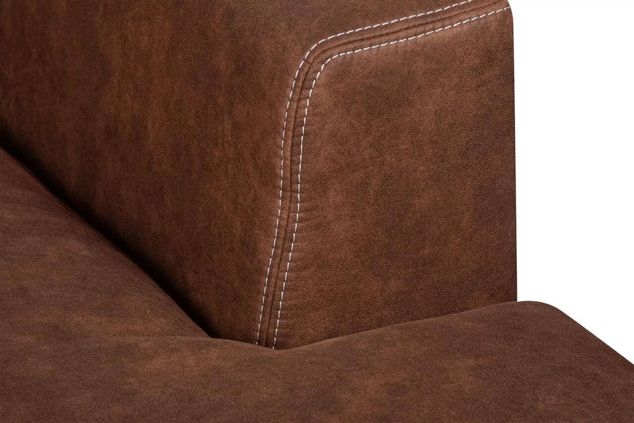 Minkštas kampas HOLO, rudas, kairinis/dešininis, 264x162x82 cm