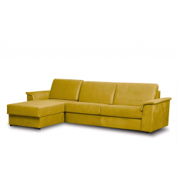 Minkštas kampas ALOP, geltonas, kairinis/dešininis, 292x185x98 cm