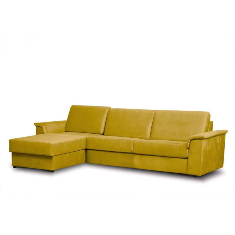 Minkštas kampas ALOP, geltonas, kairinis/dešininis, 292x185x98 cm