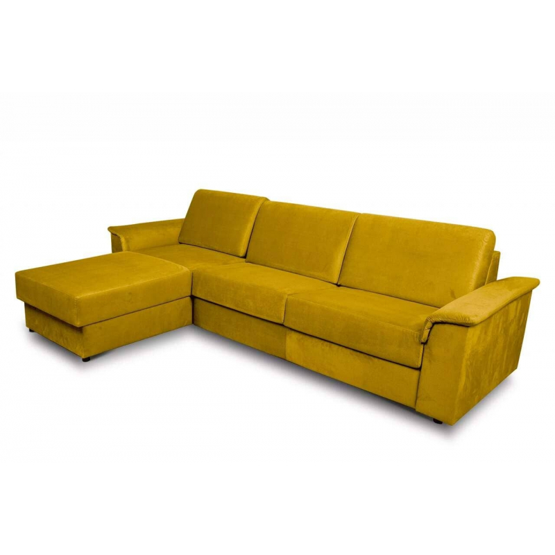 Minkštas kampas ALOP, geltonas, kairinis/dešininis, 292x185x98 cm