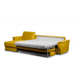 Minkštas kampas ALOP, geltonas, kairinis/dešininis, 292x185x98 cm