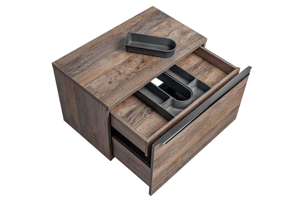 Pakabinama vonios spintelė su praustuvu 826 SANTA OAK