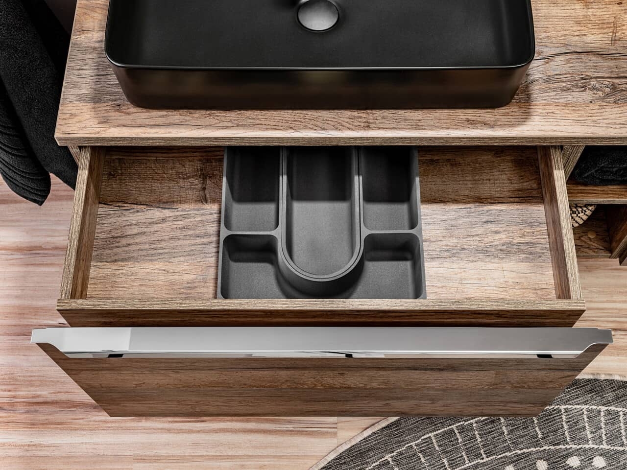 Pakabinama vonios spintelė su praustuvu 826 SANTA OAK