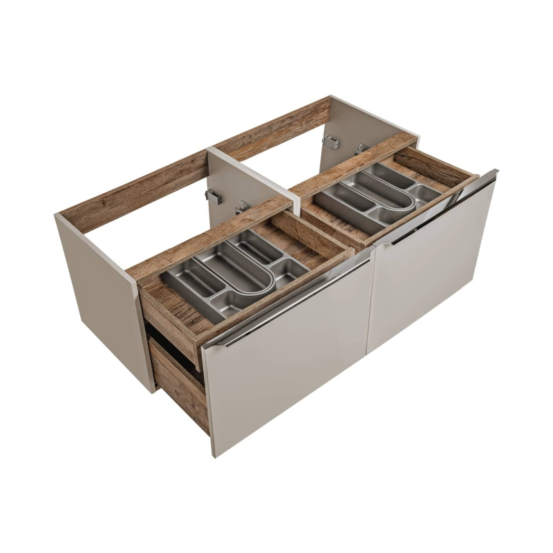 Pakabinama vonios spintelė su praustuvais 826D SANTA TAUPE